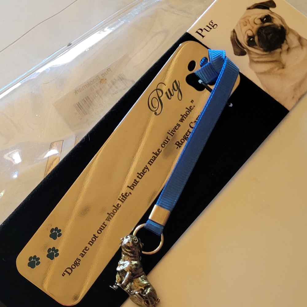 Pug Silver Keychain NEW